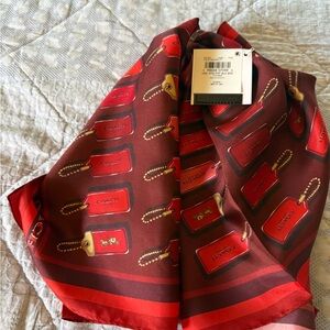 Coach True Red Silk Scarf
